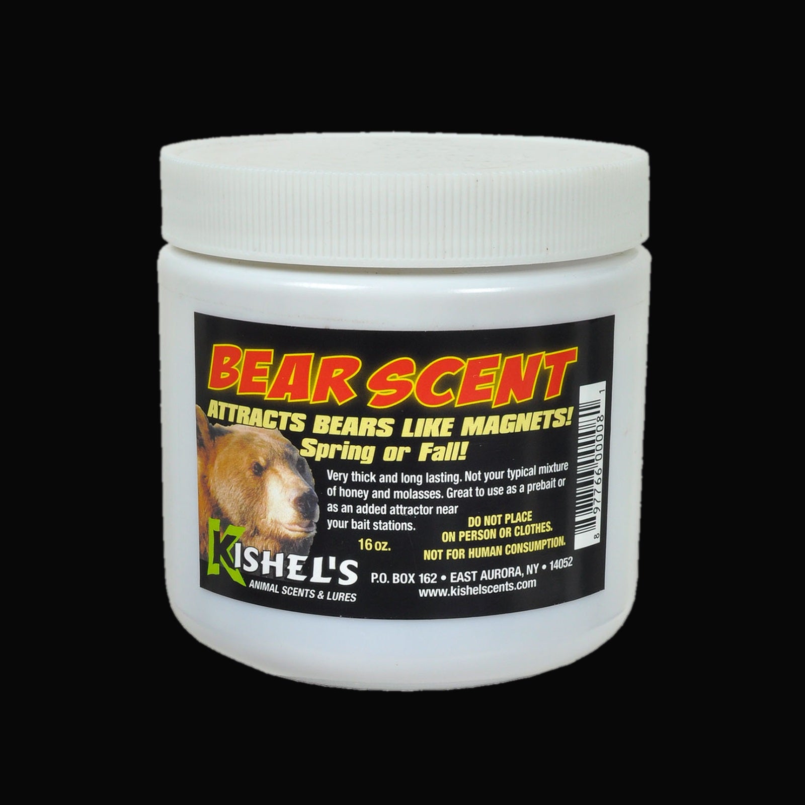 Bear Scent product on black background for Killer White Tail Scents