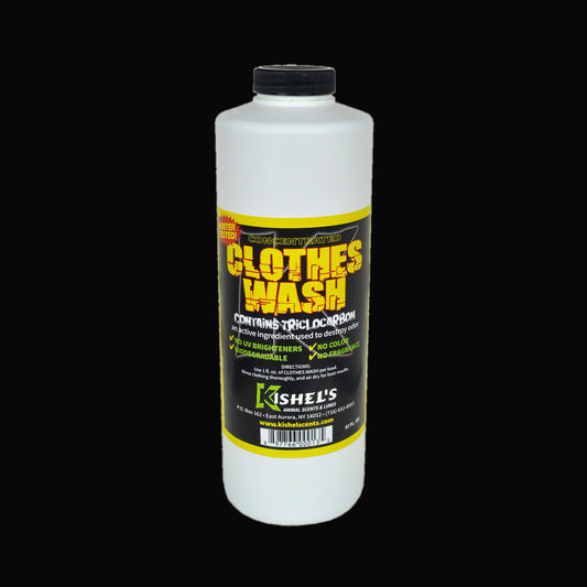 Clothes Wash product on black background for Killer White Tail Scents