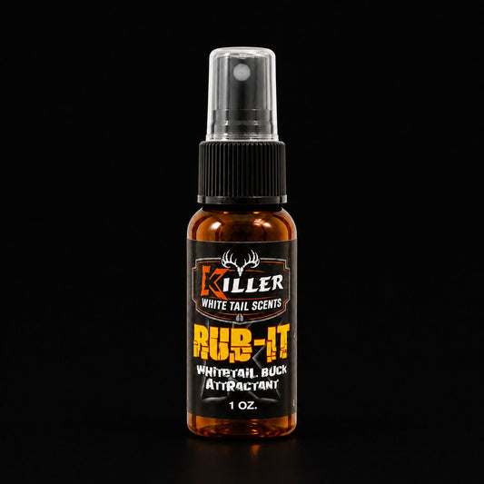 Rub It product on black background for Killer Whitetail Scents